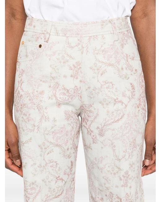 Forte_forte White Pants 5 Tasche Vita Alta Denim"Nontiscordardime"