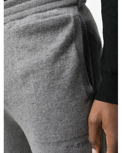 Off-White c/o Virgil Abloh Gray Logo-Embroidered Track Pants for men