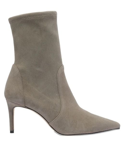 Botas de ante con tacón de 75 mm Stuart Weitzman de color Brown
