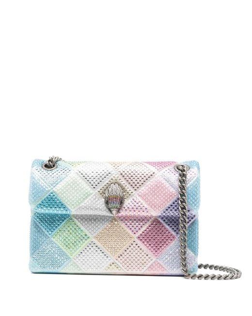 Kurt Geiger Blue Mini Kensington Diamanté Embellished Shoulder Bag