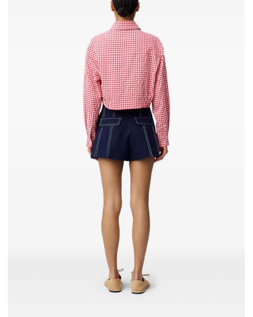 Claudie Pierlot Red Gingham-Check Shirt