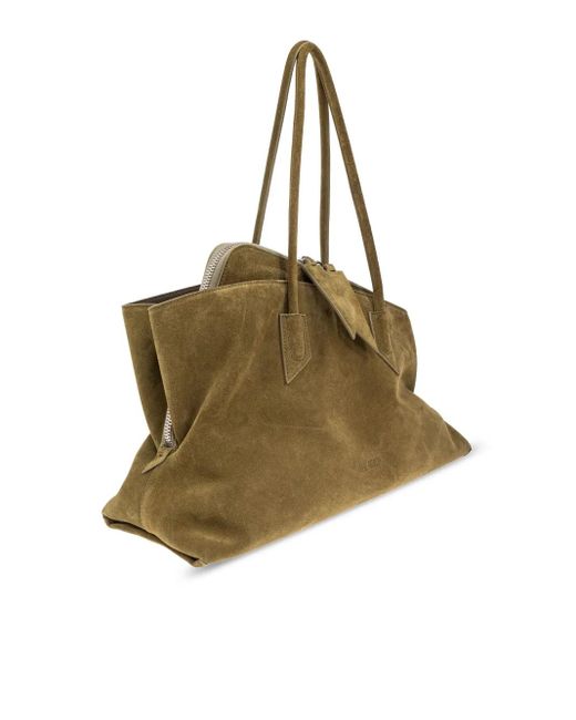 The Attico Green Suede Handle Tote Bag 'La Passeggiata Medium'