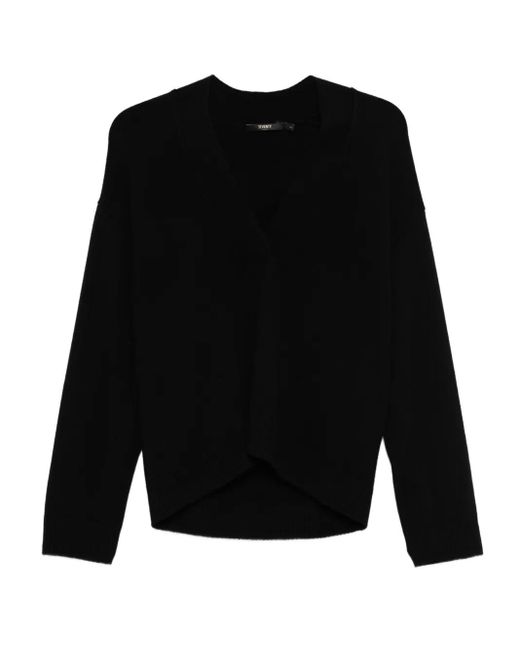 Jersey de lana con cuello en V Seventy de color Black