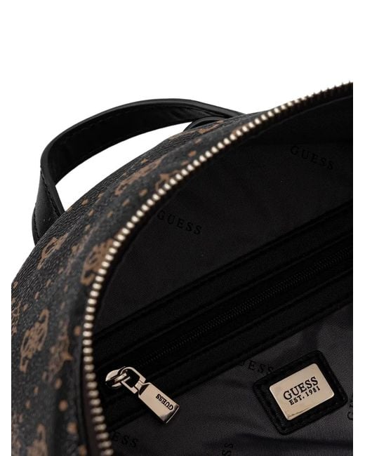 Guess Black Silia 4G Monogram Zip Backpack