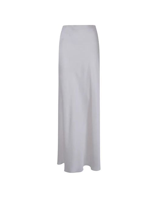 Ralph Lauren White Satin-Finish Maxi Skirt