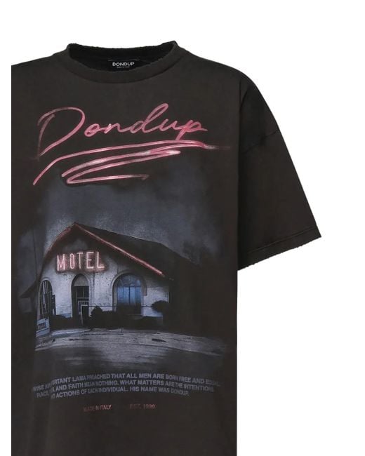 Dondup Black Graphic-Print T-Shirt