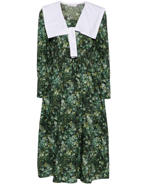 BATSHEVA Green X Laura Ashley Osian Floral-print Midi Dress