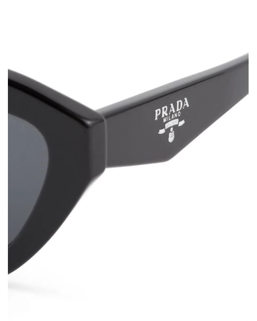 Prada Gray Curved Cat-Eye Frame Sunglasses