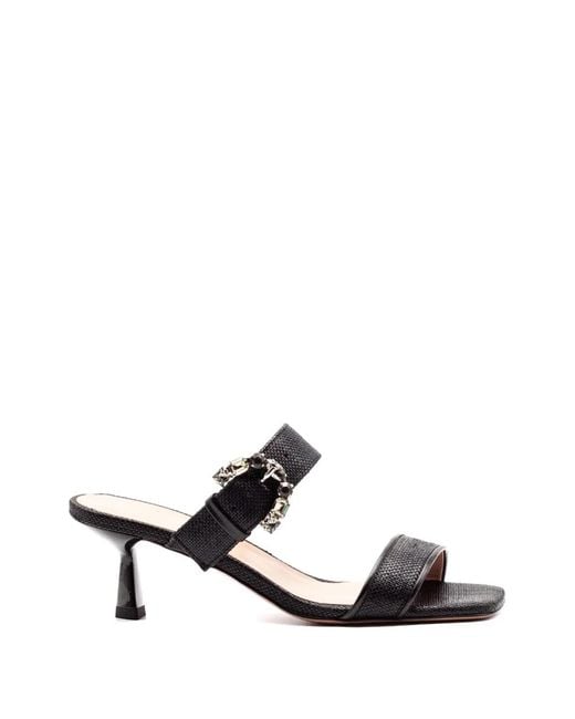 Festamilano White Buckle Strap Sandals
