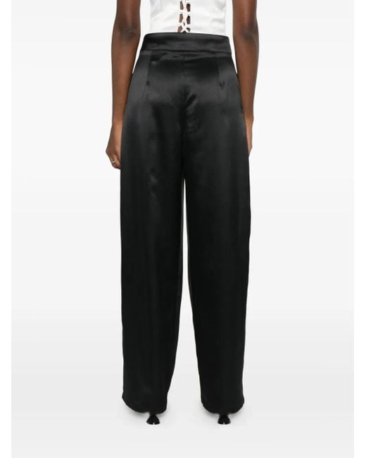 RHIZOME Black Romanain Taffeta Pleated Trousers