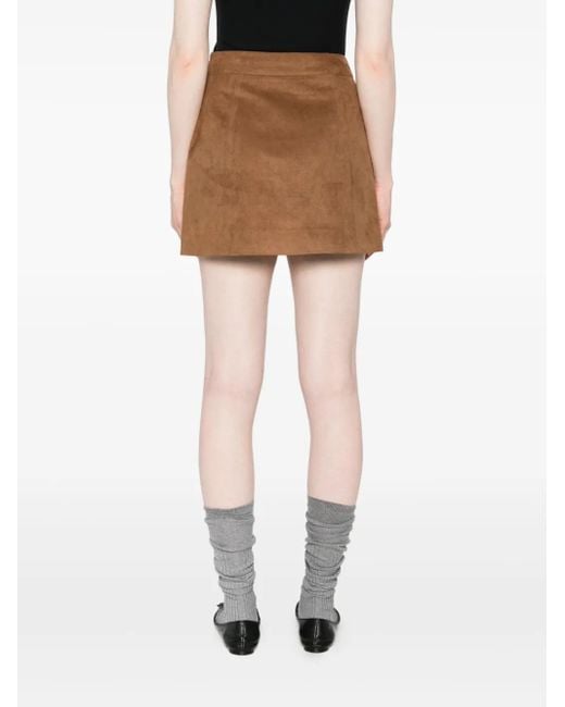 DUNST Brown High-Waisted A-Line Skirt