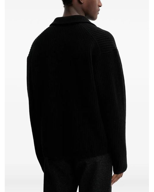 Filippa K Black Ribbed Sweater for men