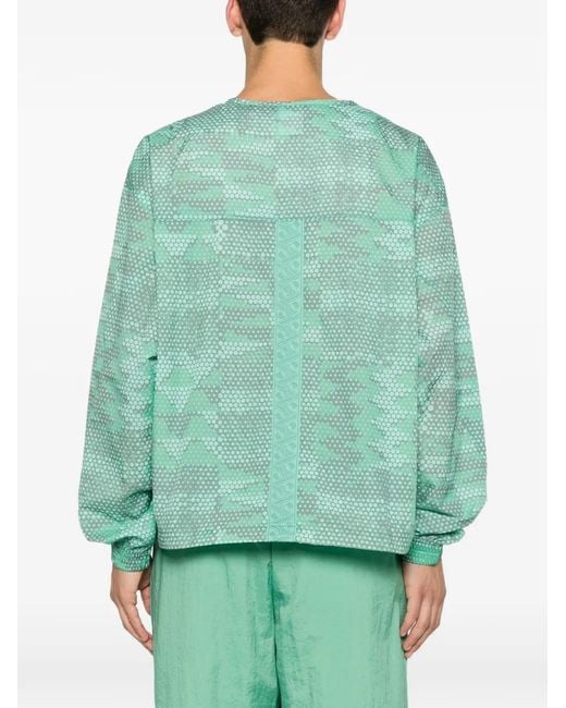 PUMA Green Patterned Zip-Up Jacket for men