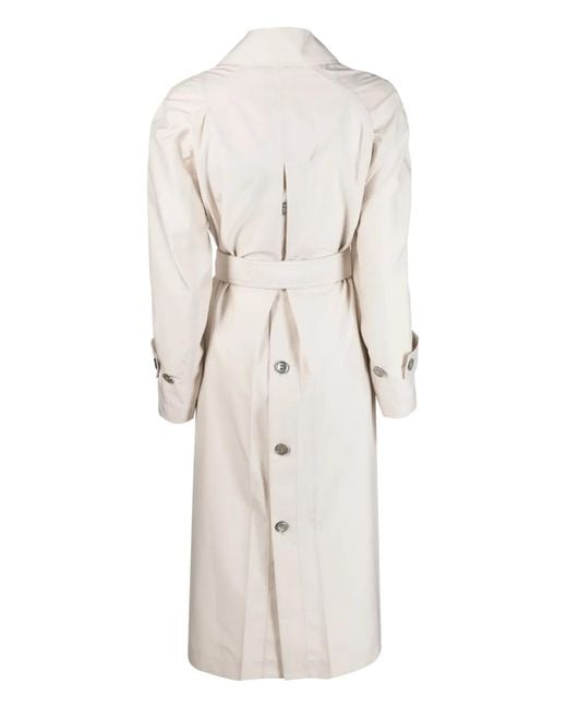 Moorer White Belted Single-Breasted-Coat