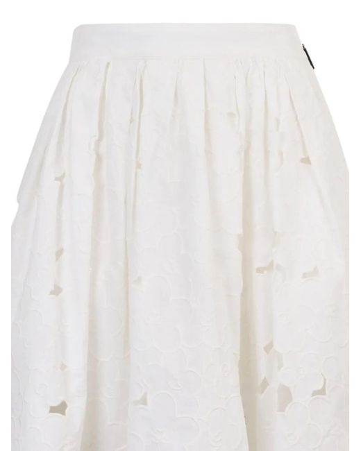 MSGM White Sangallo-Lace Skirt