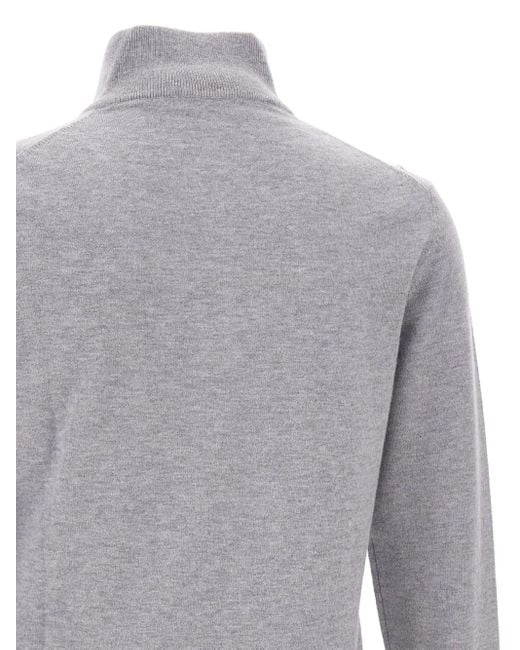 Kangra Gray Half-Zip High-Neck Sweater for men