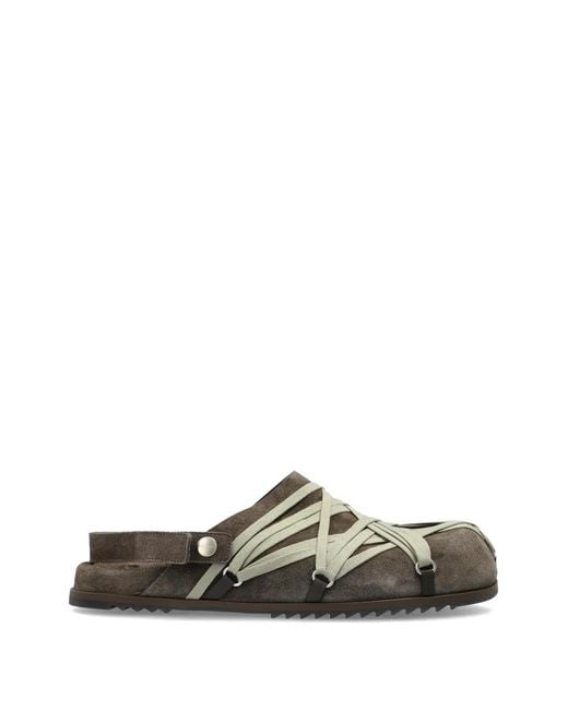 Rick Owens Brown Megalace Mules for men