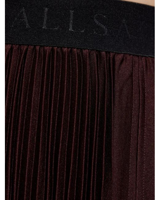 AllSaints Purple Jax Pleated Asymmetric Skirt