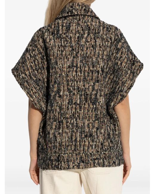 IRO Gray Caliopa Tweed Short-Sleeved Jacket