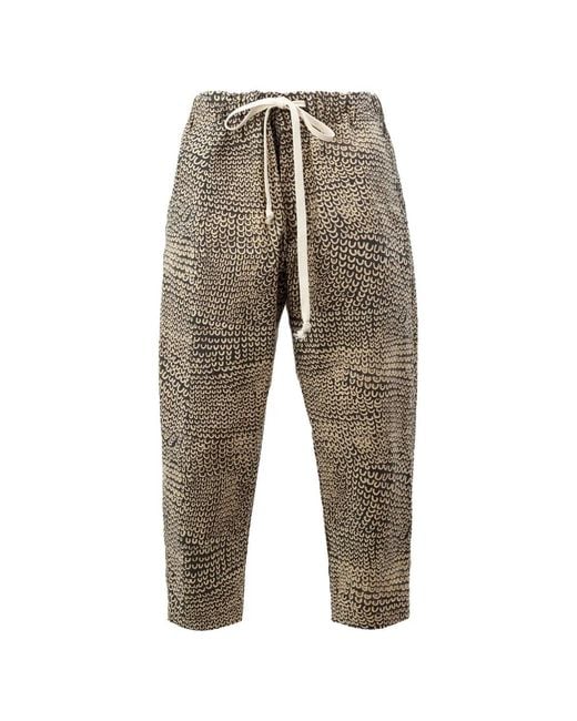 Uma Wang Gray Drawstring Cropped Trousers for men