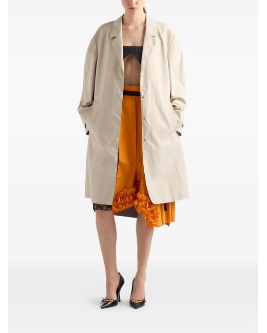 Prada White Single-Breasted Coat