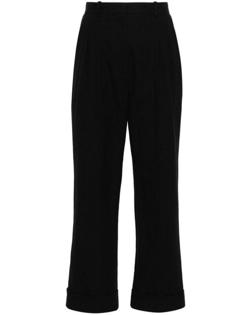 Nanushka Black Katrine Straight-leg Trousers - Women's - Cotton/linen/flax
