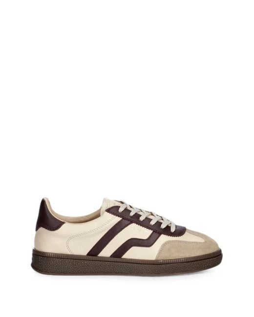 Gant Natural Leather Suede-Panel Sneakers