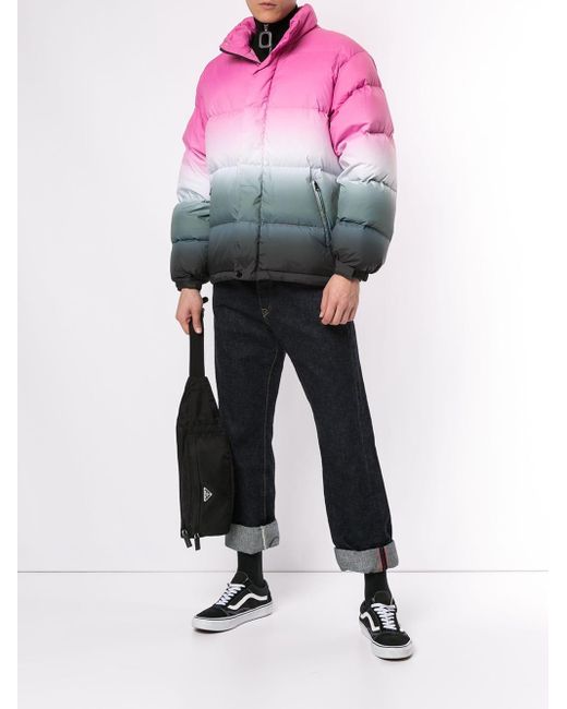 Supreme Puffer Jacket Pink for | Lyst