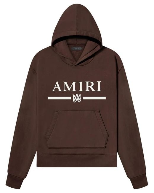 Amiri Brown Logo-Print Pouch-Pocket Hoodie for men