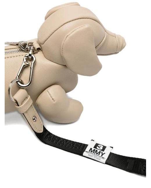 Maison Mihara Yasuhiro Natural Mini "Dolls" Dachshund Cross Body Bag