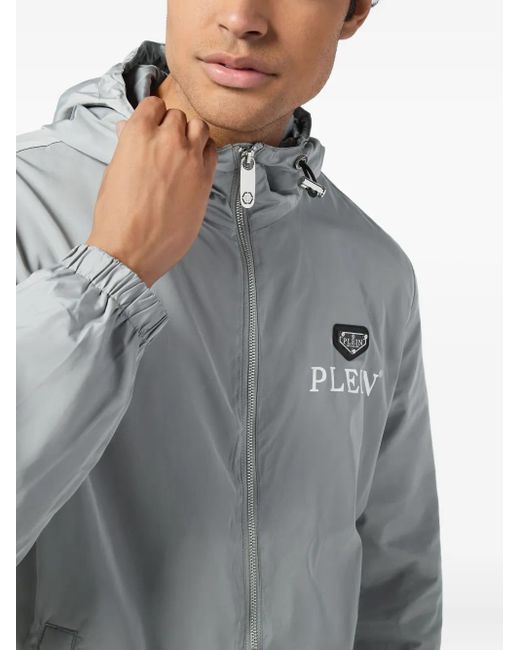 Philipp Plein Gray Nylon Windbreaker for men