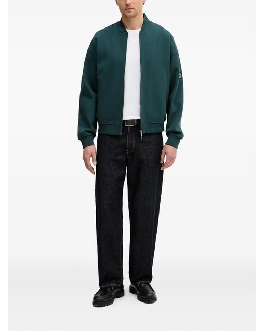 Guess Green Zip-Up Bomber Jacket for men