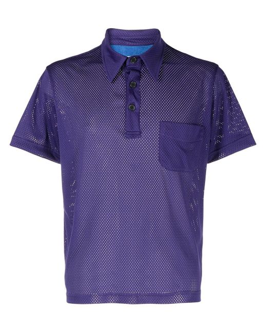 Anglozine Perforated Short-sleeve Polo Shirt in Purple for Men - Lyst