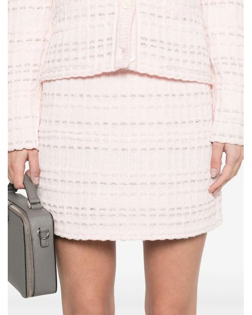 Thom Browne Tweed Mini-Rok Met Jacquard in het Pink