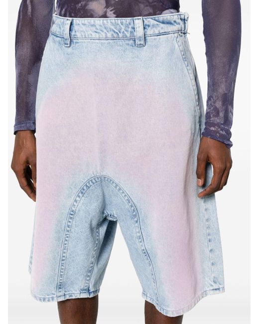 Y. Project Blue Souffle Faded Denim Shorts - Men's - Cotton for men