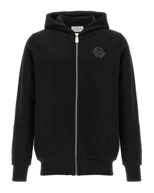 Philipp Plein Hoodie Met Logopatch in het Black voor heren