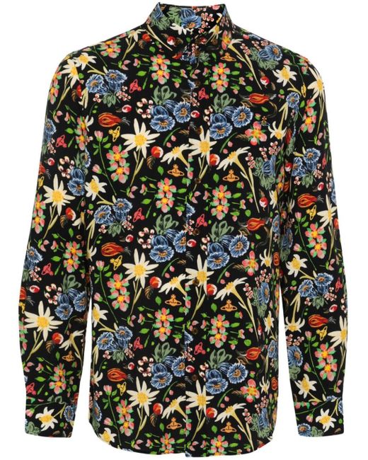 Vivienne Westwood Overhemd Met Bloemenprint in het Black voor heren