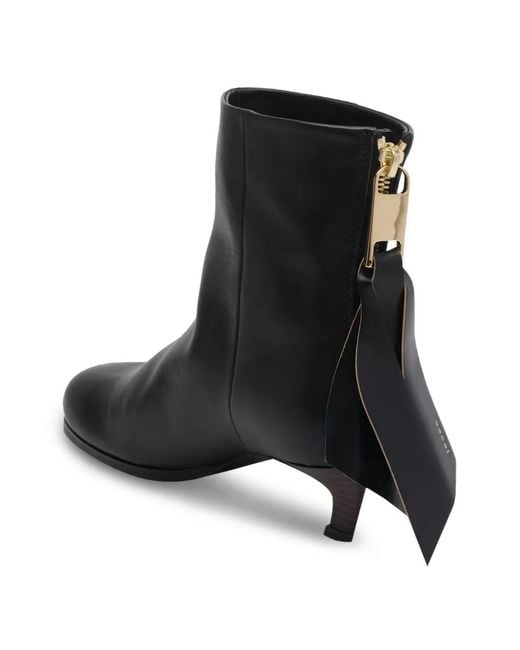 Sacai Black Round-Toe Zip-Fastening Boots