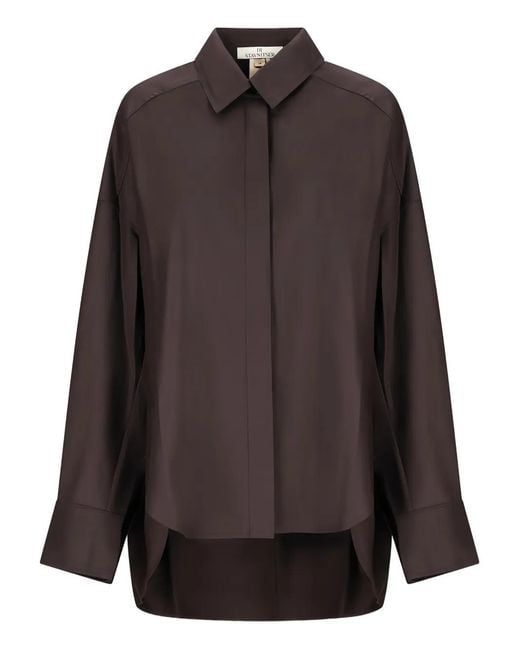 DI STAVNITSER Brown Heidi Collared Shirt