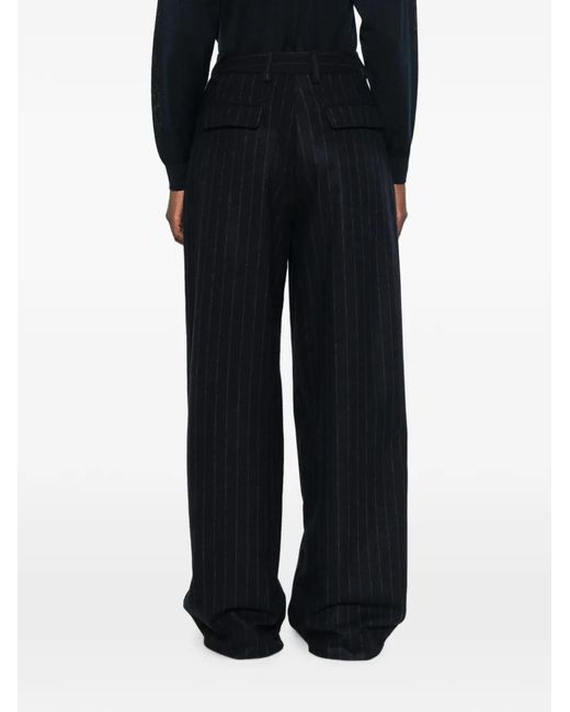 Thelatest Black E-Alex Pinstripe-Pattern Trousers