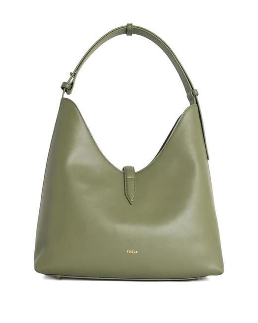 Furla Goccia Leather Shoulder Bag in Green | Lyst