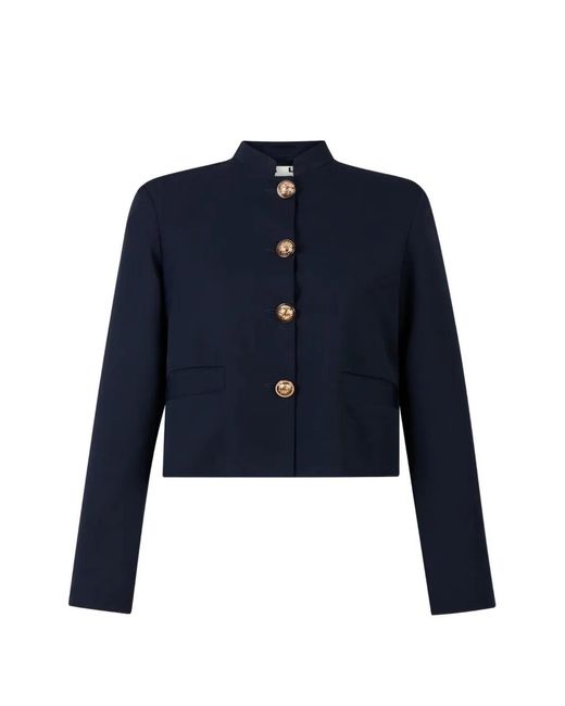 A Line Blue Monroe Cropped Jacket