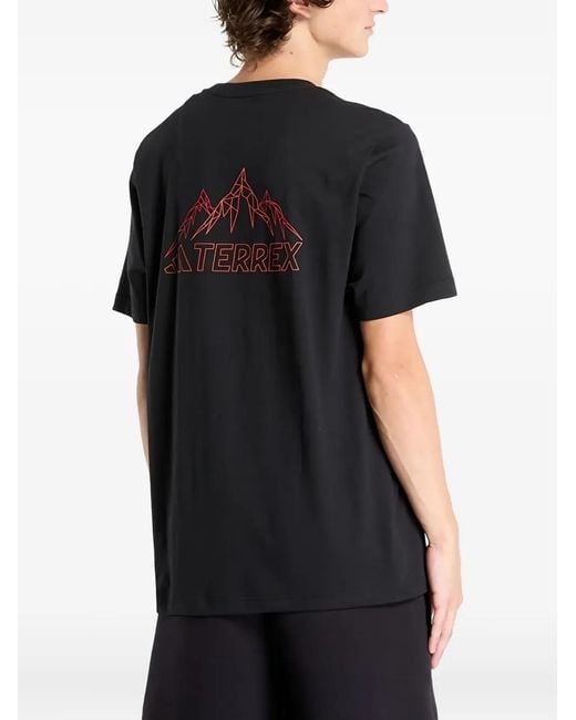 Adidas Black Terrex Logo-Print T-Shirt for men