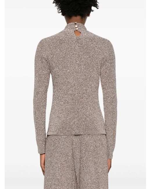 Forte Forte Gray Metallic-Threading Top
