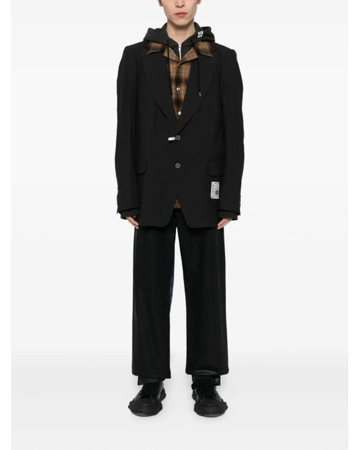 Maison Mihara Yasuhiro Black Multi-Layer Hooded Jacket for men