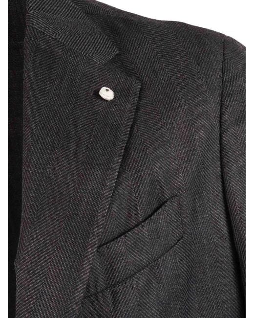 Brando Black Peak Lapel Jacket for men