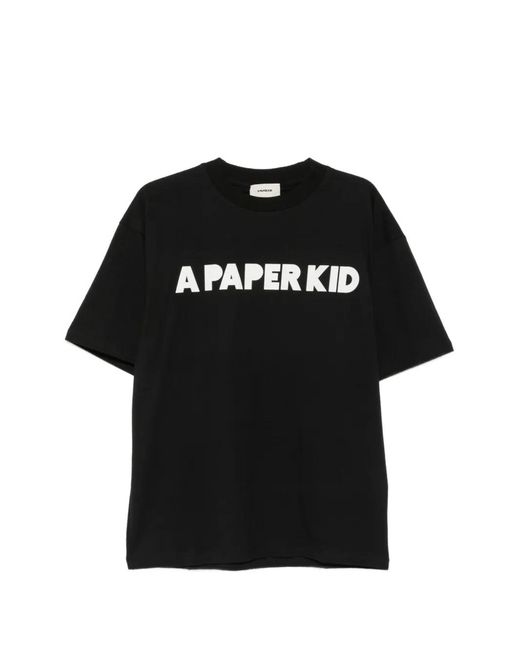 A PAPER KID Black Logo-Print T-Shirt