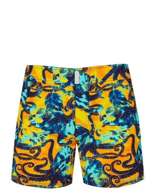 Vilebrequin Yellow Merise Poulpes-print Swim Shorts for men
