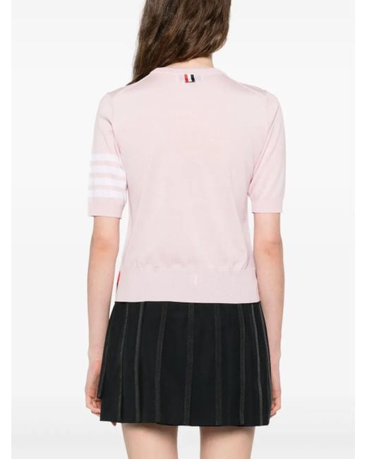 Thom Browne Pink Tank Top With Striped Detail