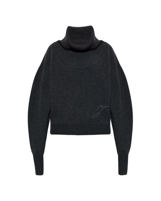 Dark Virgin Wool La Maille Pallone Pullover-Donna di Jacquemus in Blue